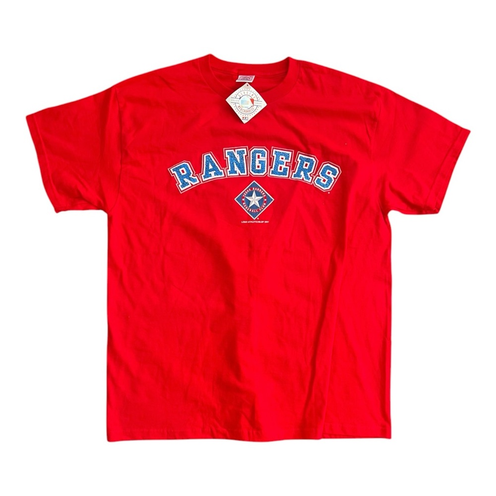 Vintage 2001 Texas Rangers MLB T-Shirt Red Men’s Size L New With Tags NWT Puff